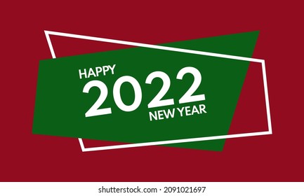 2022 happy new year, vector greetings card or poster template