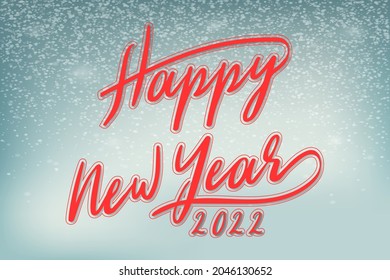 2022 Happy New Year. Winter background with happy new year wishes for flyer, poster, calendar header, banner. Vector illustration.