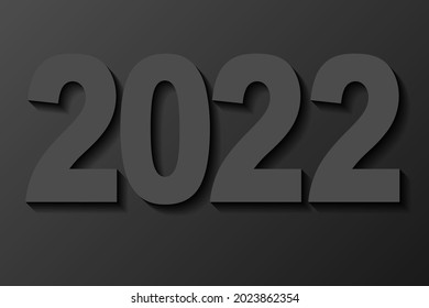 2022 isolated on black background. Happy New Year 2022. Vector illustration.