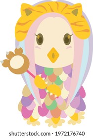 2022 Japanese New Year's card template material ,Japanese monster Amabie