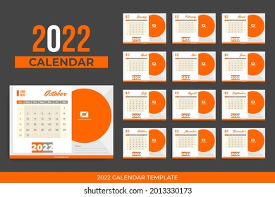 2022 landscape desk calendar template