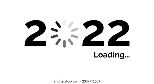 2022 Loading creative design concept for new year 2020 and end of year celebration. Vector design template for 2020 new year greeting card, poster, social media post, banner, invitation etc
