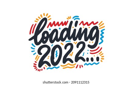 2022 loading. Merry Christmas and Happy New Year, Loading bar icon. Vector illustration
