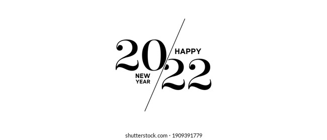 2022 Logo Happy New Year Background. Brochure Design Template, Poster, Card, Banner. Vector Illustration.