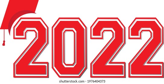 2022 Logo Red Graduation Graphic