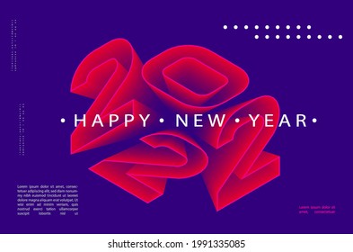 2022 Merry Christmas and Happy New Year  greeting card. Modern futuristic template for 2022. Business technology concept. Vector illustration.