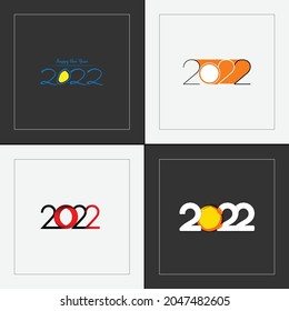 2022 Merry Christmas and A Happy New Year calendar logo. Numbers in minimalism style. Abstract isolated graphic web design template. Creative vector mask concept.
