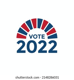 2022 Midterm Elections Design with Red White and Blue Vote Icon