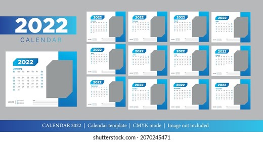 2022 modern calendar design template