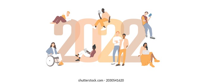 2022 Modernes Design. Vektorgrafik auf weißem Hintergrund.	
