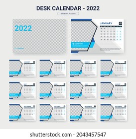 2022 modern desk calendar template