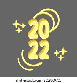 2022 modern text vector luxury design gold color.