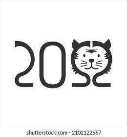 2022 Modern Tiger Head symbol on the Chinese New Year's design. Vector element

