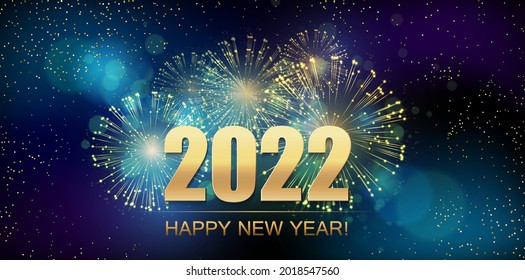 2022 New Year Abstract background with fireworks. Vector