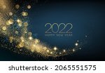 2022 New Year Abstract shiny color gold wave design element