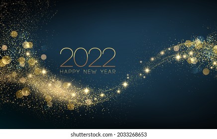 2022 New Year Abstract shiny color gold wave design element - Shutterstock ID 2033268653