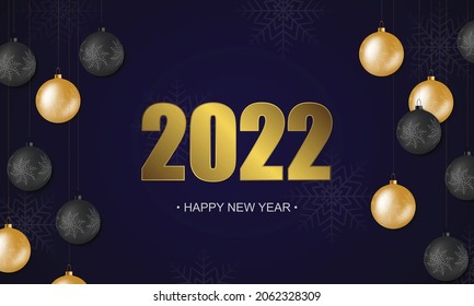 2022 New Year background with gold numbers. Festive premium design 