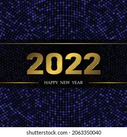 2022 New Year background with gold numbers. Festive premium design 