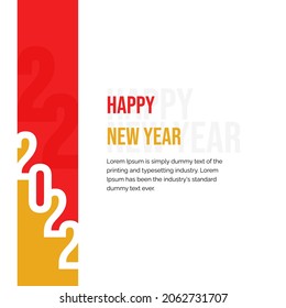 2022 New Year Background, Luxury New Year Card Social Media Post, Vector	
