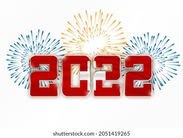 2022 New Year background with national flag of switzerland and fireworks