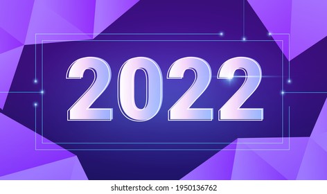 2022 New Year banner. Abstract futuristic banner. For postcards, flyers.