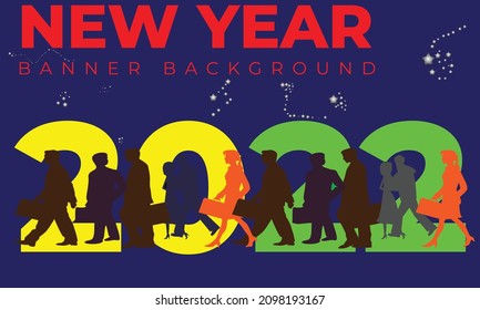 2022 new year banner background template design