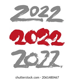 2022 new year calligraphy numbers chronology year of the tiger vector set white background presentation postcard invitation congratulation