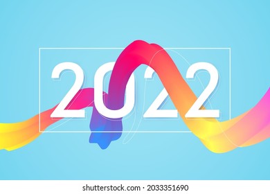 2022 new year card. Vector illustration