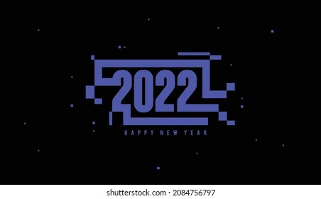 2022 new year celebration background vector design with bold teks and purple color in black 
