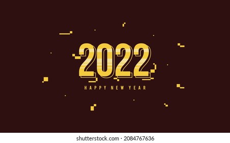 2022 new year celebration background vector design with golden color theme