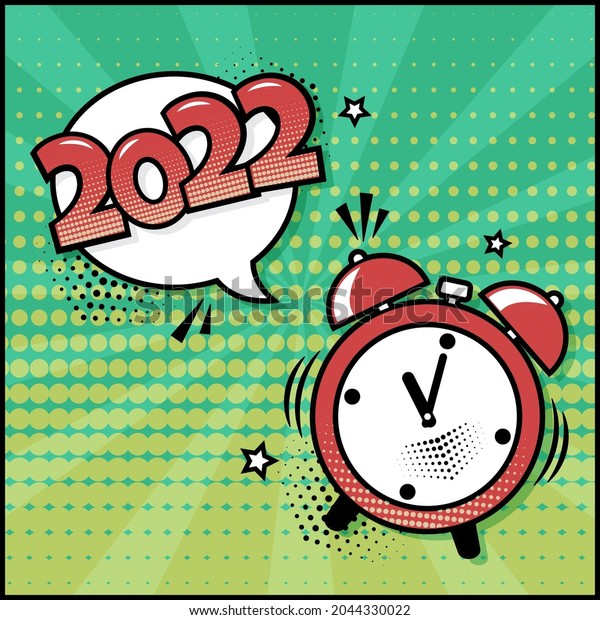 Christmas Comic 2022 2022 New Year Christmas Comic Banner Stock Vector (Royalty Free) 2044330022