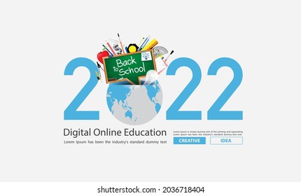 2022 new year creativity inspiration with global education ideas concept design, Vector illustration