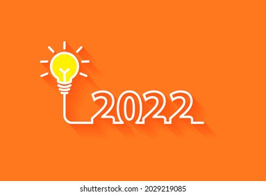2022 new year creativity lightbulb inspiration ideas concept, Vector illustration