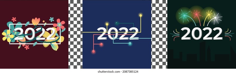 2022 new year design template for greeting cards, flyers and banners suitable for social media posts