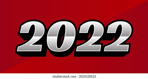 2022 new year eve modern techno style number for web or print vector design element