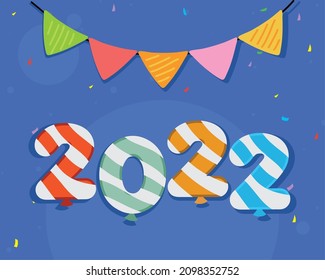 2022 new year garlands hanging decoration