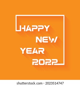 2022 new year greeting card, Happy new year 2022 with embossed and shaded numbers
