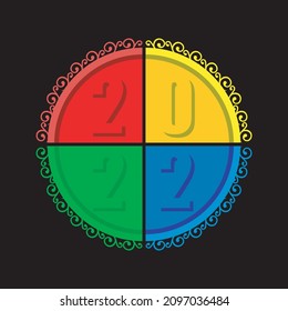 2022 new year greetings vector wallpaper