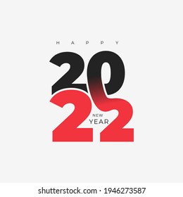 Design-Vorlage für das neue Jahr 2022 2022 Frohe Weihnachtszahlen-Design-Vorlage. 2022 Glückliche Neujahrssymbole. Vektorgrafik mit schwarz-rotem Etikett einzeln auf weißem Hintergrund.