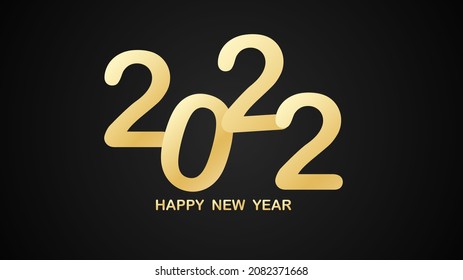 2022 New Year isolated on black background, fat design for content online, illustration vector EPS 10