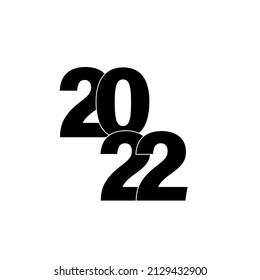 2022 New Year lettering. Holiday greeting card. Abstract numbers vector illustration. Holiday design for greeting card, invitation, calendar, etc. stock illustration