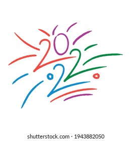 Logo für das neue Jahr 2022. handgezeichnetes 2022-Logo