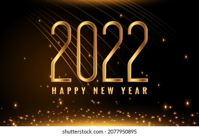 Neujahrsfeier 2022 auf schwarz-goldenem Hintergrund