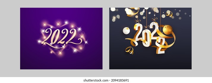 2022 New Year Party Poster Design In Two Color Options.