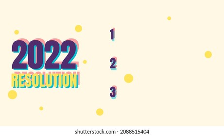 2022 new year resolution banner in retro style
