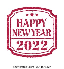 2022 New year rubber stamp illustration