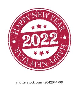 2022 New year rubber stamp illustration