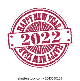 2022 New year rubber stamp illustration