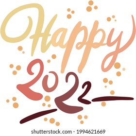 2022  NEW YEAR script text hand lettering. Design template Celebration