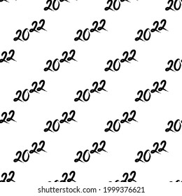 2022 New Year seamless pattern vector graphic design. Typographic lettering font 2022 number new year wrapping paper seamless pattern